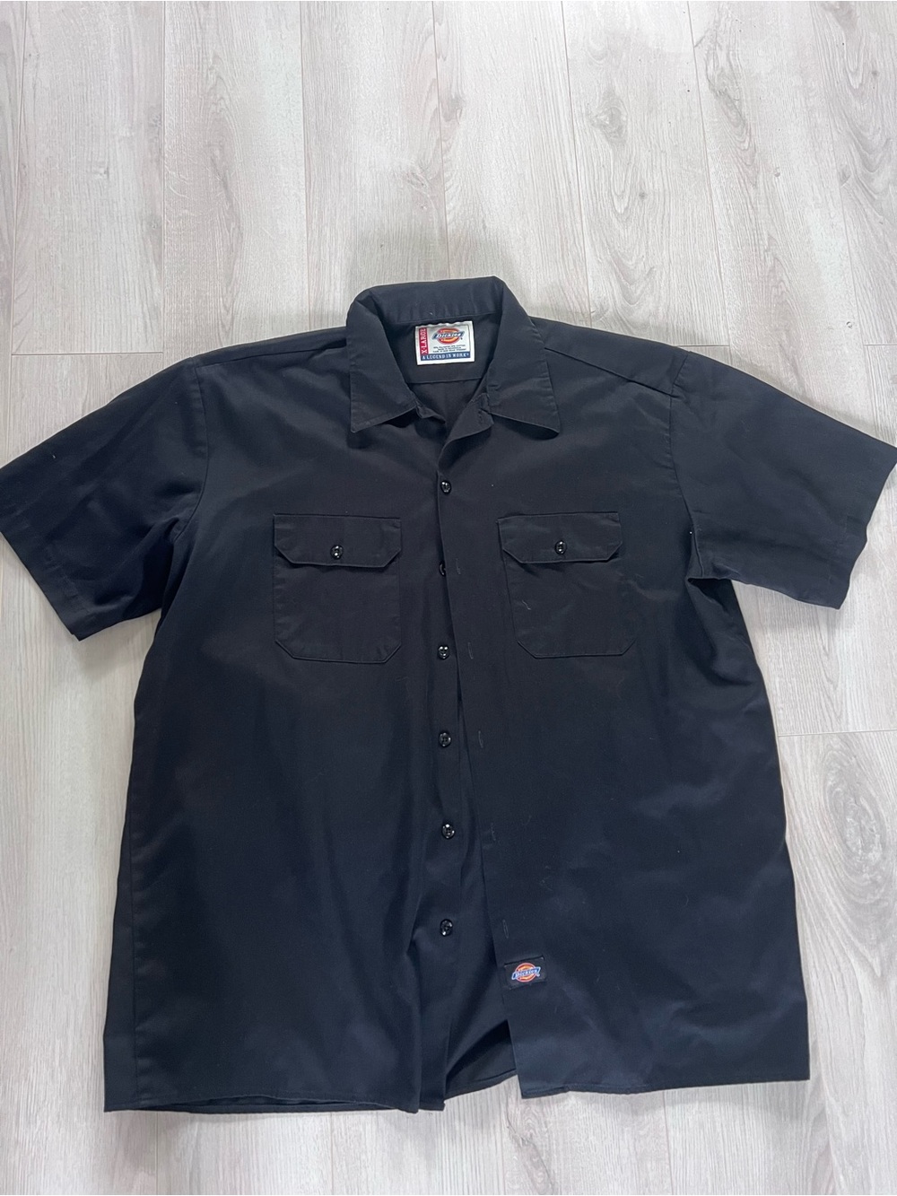 Dickies Men’s Black Short Sleeve Button-Down Work Shirt